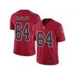 Men's Nike Atlanta Falcons #64 Sean Harlow Limited Red Rush NFL Jersey