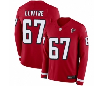 Men's Nike Atlanta Falcons #67 Andy Levitre Limited Red Therma Long Sleeve NFL Jersey