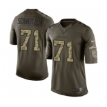 Men's Nike Atlanta Falcons #71 Wes Schweitzer Elite Green Salute to Service NFL Jersey