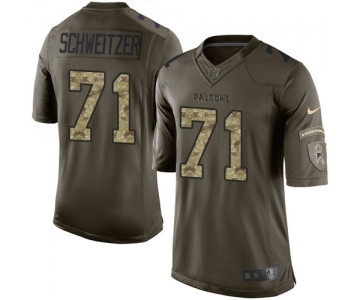 Men's Nike Atlanta Falcons #71 Wes Schweitzer Elite Green Salute to Service NFL Jersey