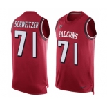 Men's Nike Atlanta Falcons #71 Wes Schweitzer Limited Red Player Name & Number Tank Top NFL Jersey