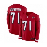 Men's Nike Atlanta Falcons #71 Wes Schweitzer Limited Red Therma Long Sleeve NFL Jersey