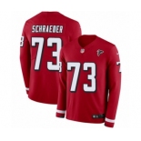 Men's Nike Atlanta Falcons #73 Ryan Schraeder Limited Red Therma Long Sleeve NFL Jersey