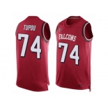 Men's Nike Atlanta Falcons #74 Tani Tupou Limited Red Player Name & Number Tank Top NFL Jersey