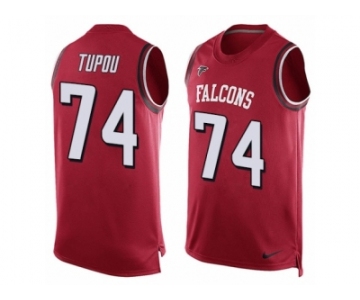 Men's Nike Atlanta Falcons #74 Tani Tupou Limited Red Player Name & Number Tank Top NFL Jersey