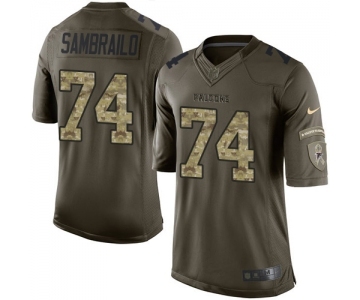 Men's Nike Atlanta Falcons #74 Ty Sambrailo Elite Green Salute to Service NFL Jersey