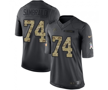 Men's Nike Atlanta Falcons #74 Ty Sambrailo Limited Black 2016 Salute to Service NFL Jersey