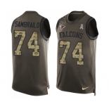 Men's Nike Atlanta Falcons #74 Ty Sambrailo Limited Green Salute to Service Tank Top NFL Jersey