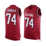 Men's Nike Atlanta Falcons #74 Ty Sambrailo Limited Red Player Name & Number Tank Top NFL Jersey