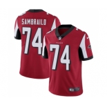 Men's Nike Atlanta Falcons #74 Ty Sambrailo Red Team Color Vapor Untouchable Limited Player NFL Jersey