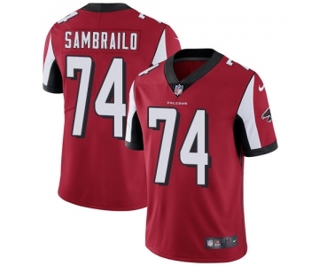 Men's Nike Atlanta Falcons #74 Ty Sambrailo Red Team Color Vapor Untouchable Limited Player NFL Jersey