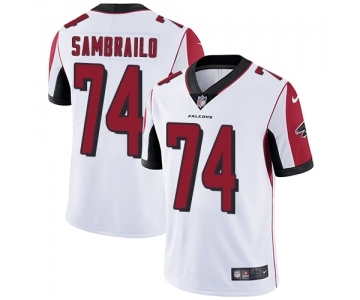 Men's Nike Atlanta Falcons #74 Ty Sambrailo White Vapor Untouchable Limited Player NFL Jersey