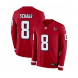 Men's Nike Atlanta Falcons #8 Matt Schaub Limited Red Therma Long Sleeve NFL Jersey