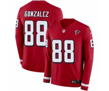 Men's Nike Atlanta Falcons #88 Tony Gonzalez Limited Red Therma Long Sleeve NFL Jersey