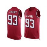 Men's Nike Atlanta Falcons #93 Dwight Freeney Limited Red Player Name & Number Tank Top NFL Jersey