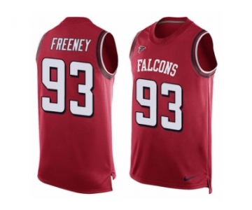 Men's Nike Atlanta Falcons #93 Dwight Freeney Limited Red Player Name & Number Tank Top NFL Jersey