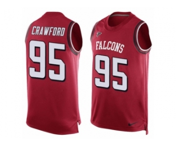 Men's Nike Atlanta Falcons #95 Jack Crawford Limited Red Player Name & Number Tank Top NFL Jersey