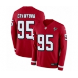 Men's Nike Atlanta Falcons #95 Jack Crawford Limited Red Therma Long Sleeve NFL Jersey