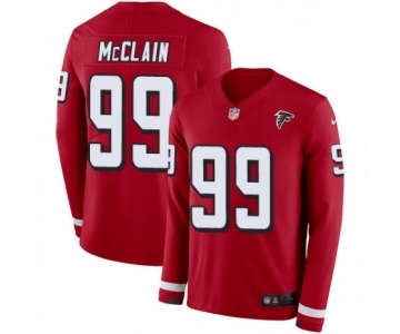 Men's Nike Atlanta Falcons #99 Terrell McClain Limited Red Therma Long Sleeve NFL Jersey