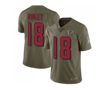 Nike Atlanta Falcons #18 Calvin Ridley Olive Men Stitched NFL Limited 2017 Salute To Service Jersey