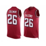 Nike Atlanta Falcons #26 Tevin Coleman Red Team Color Men's Stitched NFL Limited Tank Top Jersey