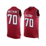 Nike Atlanta Falcons #70 Jake Matthews Red Team Color Men's Stitched NFL Limited Tank Top Jersey