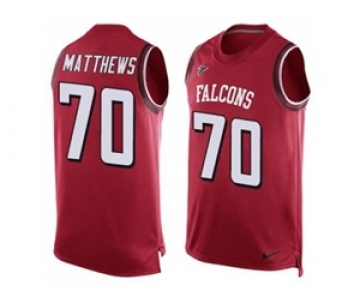 Nike Atlanta Falcons #70 Jake Matthews Red Team Color Men's Stitched NFL Limited Tank Top Jersey