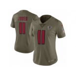 Women Nike Atlanta Falcons #11 Julio Jones Limited Olive 2017 Salute to Service NFL Jersey