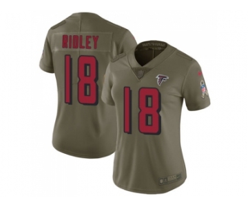 Women Nike Atlanta Falcons #18 Calvin Ridley Olive Stitched NFL Limited 2017 Salute to Service Jersey