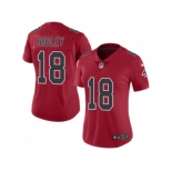 Women Nike Atlanta Falcons #18 Calvin Ridley Red Stitched NFL Limited Rush Jersey