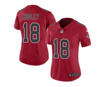 Women Nike Atlanta Falcons #18 Calvin Ridley Red Stitched NFL Limited Rush Jersey