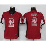 Women Nike Atlanta Falcons #2 Matt Ryan Red Strobe Jersey