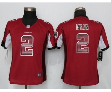 Women Nike Atlanta Falcons #2 Matt Ryan Red Strobe Jersey