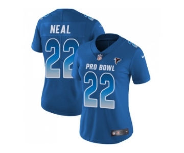 Women Nike Atlanta Falcons #22 Keanu Neal Royal Stitched NFL Limited NFC 2018 Pro Bowl Jersey