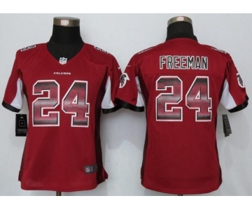 Women Nike Atlanta Falcons #24 Devonta Freeman Red Strobe Jersey