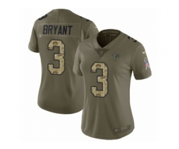 Women Nike Atlanta Falcons #3 Matt Bryant Limited Olive Camo 2017 Salute to Service NFL Jersey