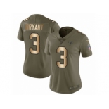 Women Nike Atlanta Falcons #3 Matt Bryant Limited Olive Gold 2017 Salute to Service NFL Jersey