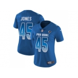 Women Nike Atlanta Falcons #45 Deion Jones Royal Stitched NFL Limited NFC 2018 Pro Bowl Jersey