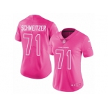 Women Nike Atlanta Falcons #71 Wes Schweitzer Limited Pink Rush Fashion NFL Jersey