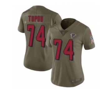 Women Nike Atlanta Falcons #74 Tani Tupou Limited Olive 2017 Salute to Service NFL Jersey