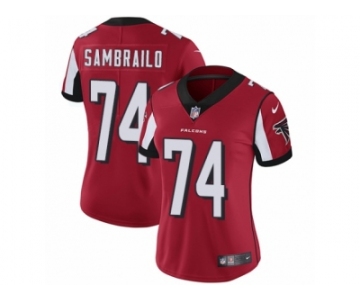 Women Nike Atlanta Falcons #74 Ty Sambrailo Red Team Color Vapor Untouchable Limited Player NFL Jersey