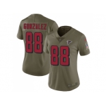 Women Nike Atlanta Falcons #88 Tony Gonzalez Olive Stitched NFL Limited 2017 Salute to Service Jersey