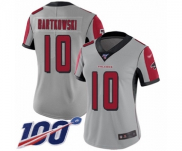 Women's Atlanta Falcons #10 Steve Bartkowski Limited Silver Inverted Legend 100th Season Football Jersey