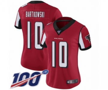 Women's Atlanta Falcons #10 Steve Bartkowski Red Team Color Vapor Untouchable Limited Player 100th Season Football Jersey