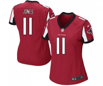 Women's Atlanta Falcons #11 Julio Jones Game Red Team Color Football Jersey