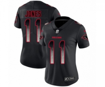 Women's Atlanta Falcons #11 Julio Jones Limited Black Smoke Fashion Football Jersey