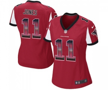 Women's Atlanta Falcons #11 Julio Jones Limited Red Strobe Football Jersey