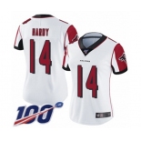 Women's Atlanta Falcons #14 Justin Hardy White Vapor Untouchable Limited Player 100th Season Football Jersey