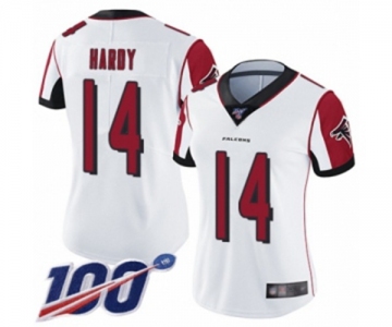 Women's Atlanta Falcons #14 Justin Hardy White Vapor Untouchable Limited Player 100th Season Football Jersey