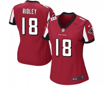 Women's Atlanta Falcons #18 Calvin Ridley Game Red Team Color Football Jersey